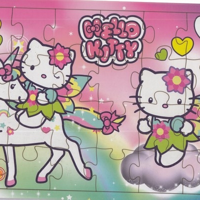 پازل چوبی-Hello Kitty-هلوکیتی ابعاد 20*29 (پشت وایت بردی)